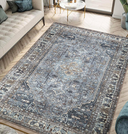 Keen Home Design 8x10 Rug - Machine Washable Area Rug with Non-Slip Backing, Ideal for Living Room