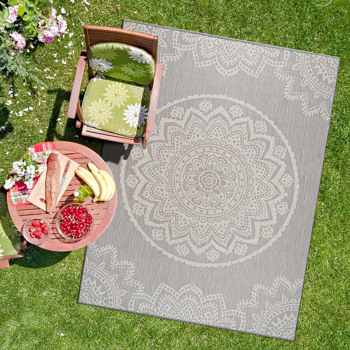 CAMILSON Outdoor Rug 8x10 Modern Area Rugs for Indoor and Outdoor Patios and Porches - Waterproof