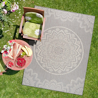 CAMILSON Outdoor Rug 8x10 Modern Area Rugs for Indoor and Outdoor Patios and Porches - Waterproof