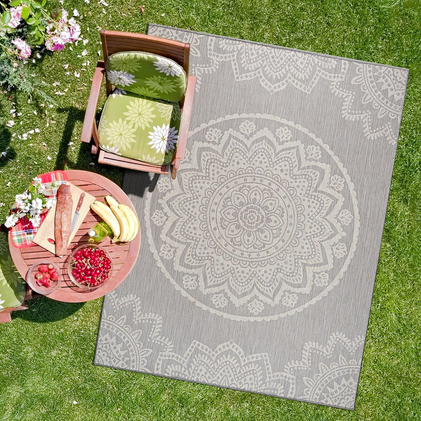 CAMILSON Outdoor Rug 6x9 Modern Area Rugs for Indoor and Outdoor Patios and Porches - Waterproof