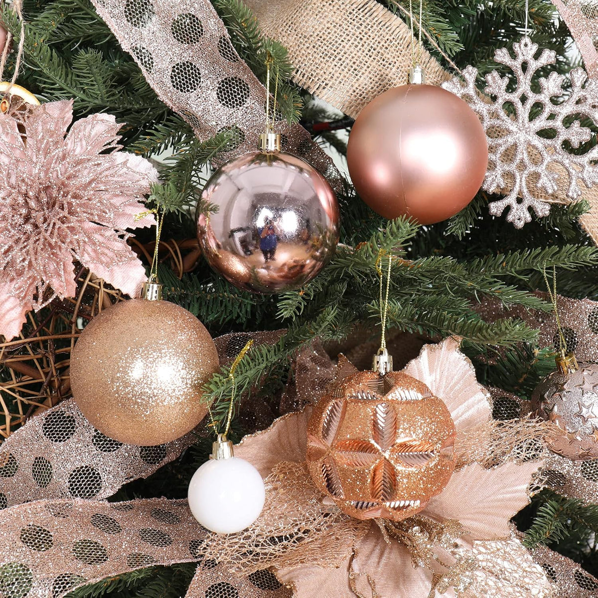 87ct Christmas Ball Ornaments Set Shatterproof Seasonal Hanging Decorations with Reusable Hand-held
