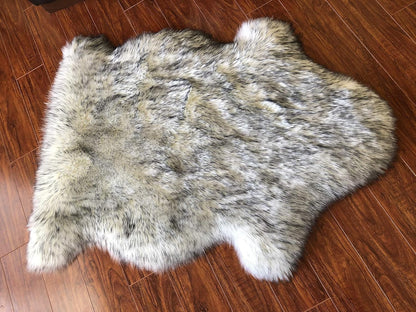 LAMBZY Faux Sheepskin Hypoallergenic Free Shape Silky Shag Rug, Luxury Shaggy Silky Plush Carpet
