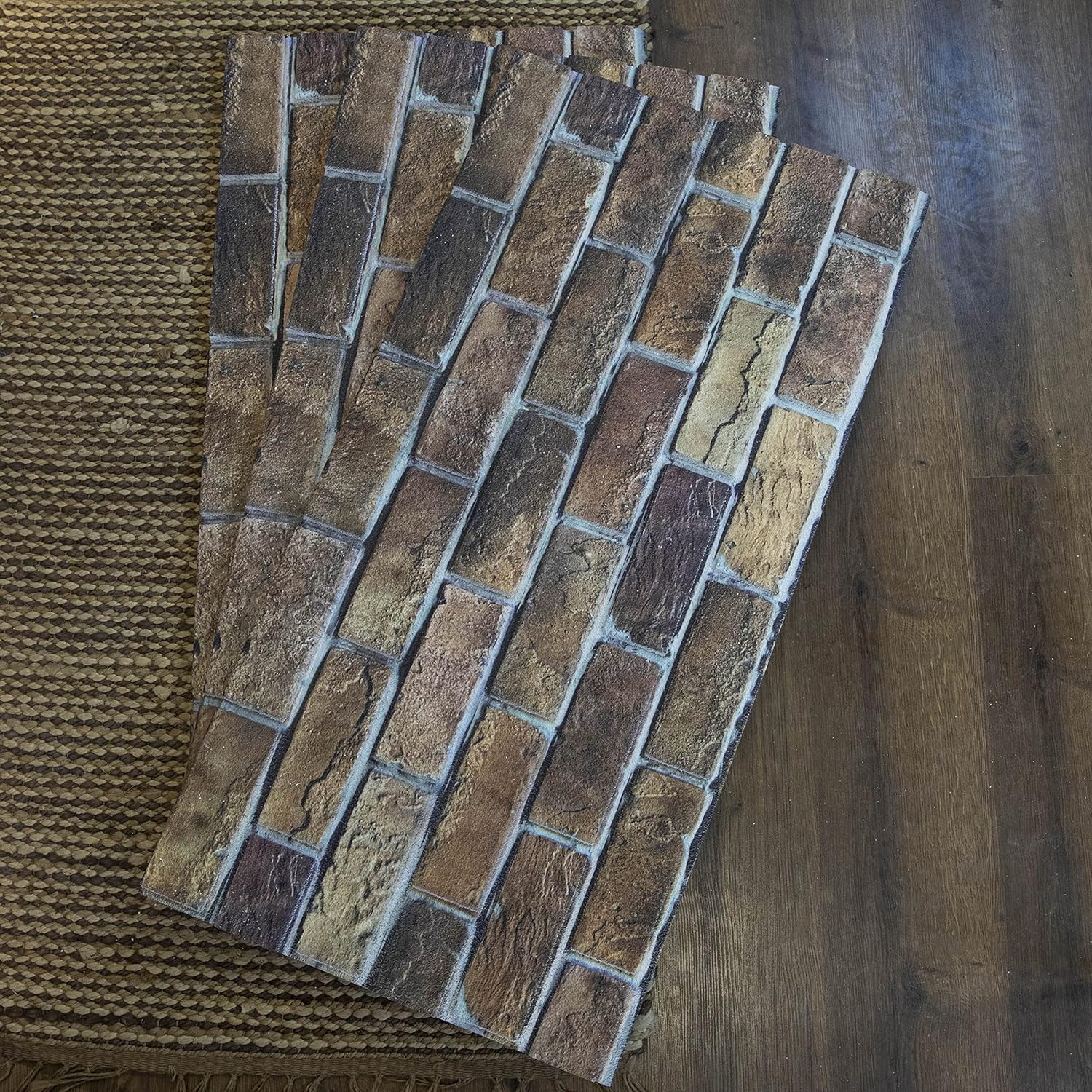 Dundee Deco 3D Wall Panels Faux Brick - Cladding, Brown Beige Stone Look Wall Paneling, Styrofoam