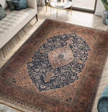 Keen Home Design 5x7 Rug - Machine Washable Area Rug with Non-Slip Backing, Ideal for Living Room