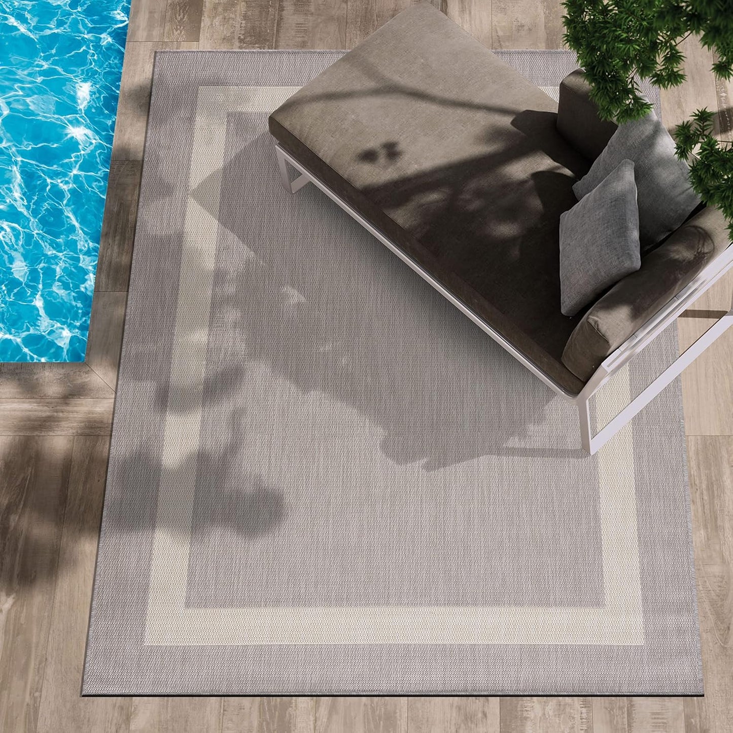 CAMILSON Outdoor Rug 9x12,Large Modern Outside Rugs for Patios Porches Waterproof Durable Washable