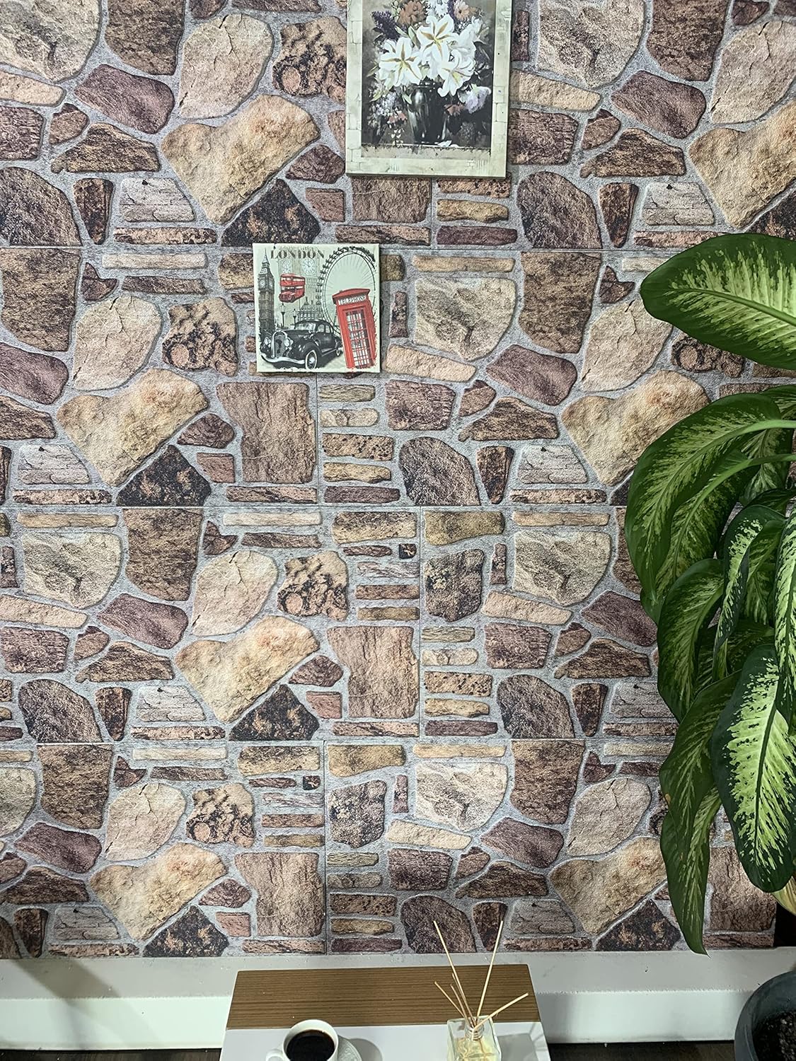 Dundee Deco 3D Wall Panels - Cladding, Shades of Brown Grey Stone Look Wall Paneling, Styrofoam
