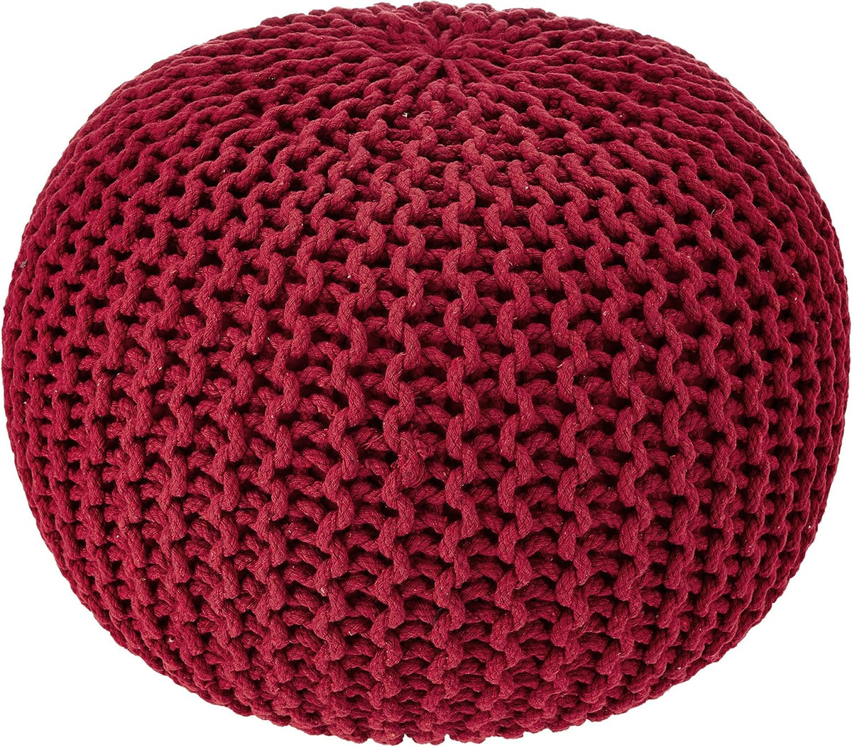 REDEARTH Round Pouf Ottoman - Hand Knitted Cable Boho Poof - Foot Stool Bean Bag - Home Décor