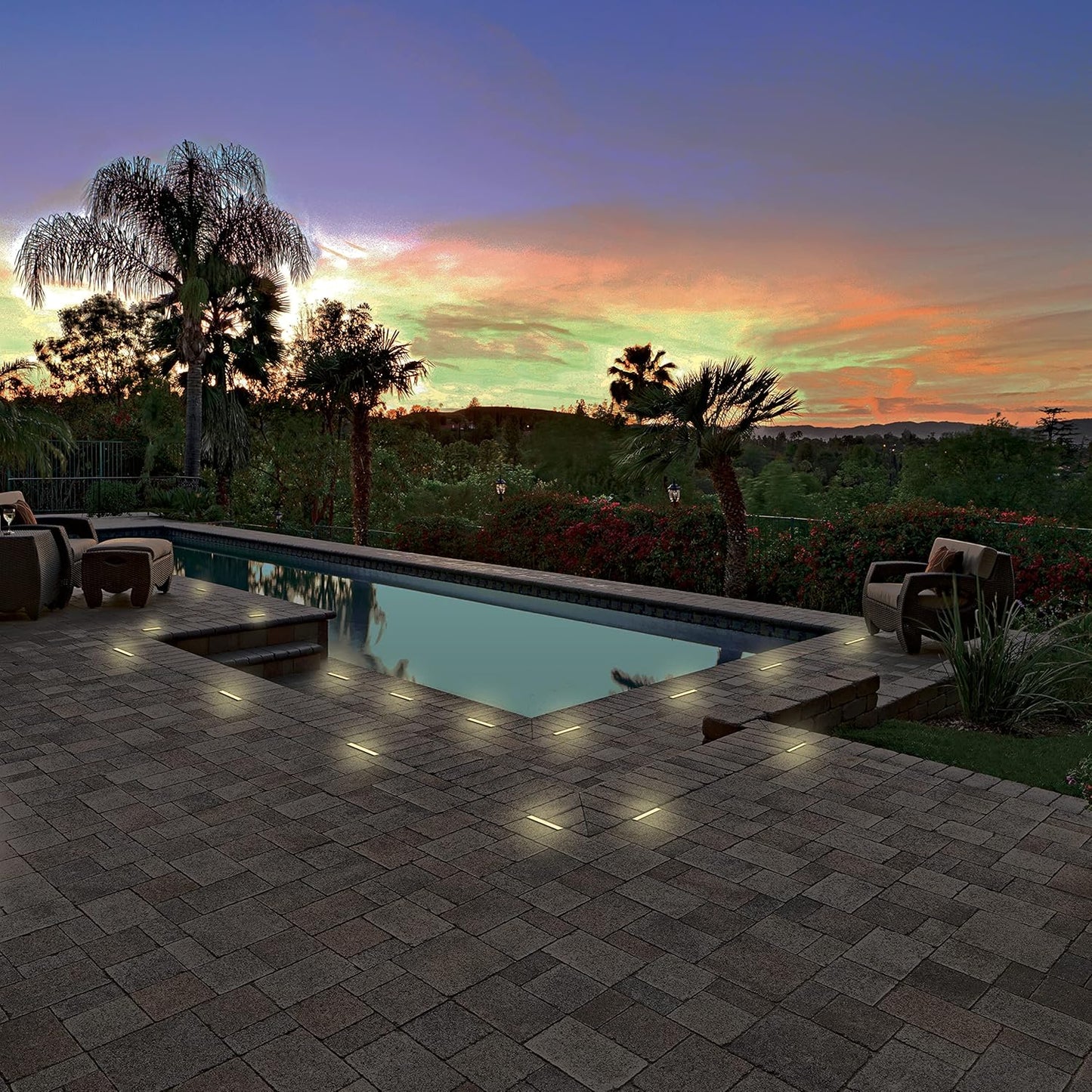 LUMENGY Paver Light Slim 0.5x4 Inch Glare-Free Steel Brick Lighting for Pavers, Walls, Driveway &
