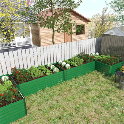8x4x2 ft Outdoor Raised Garden Bed, Large Metal Planter Raised Beds, Planters for Outdoor Plants