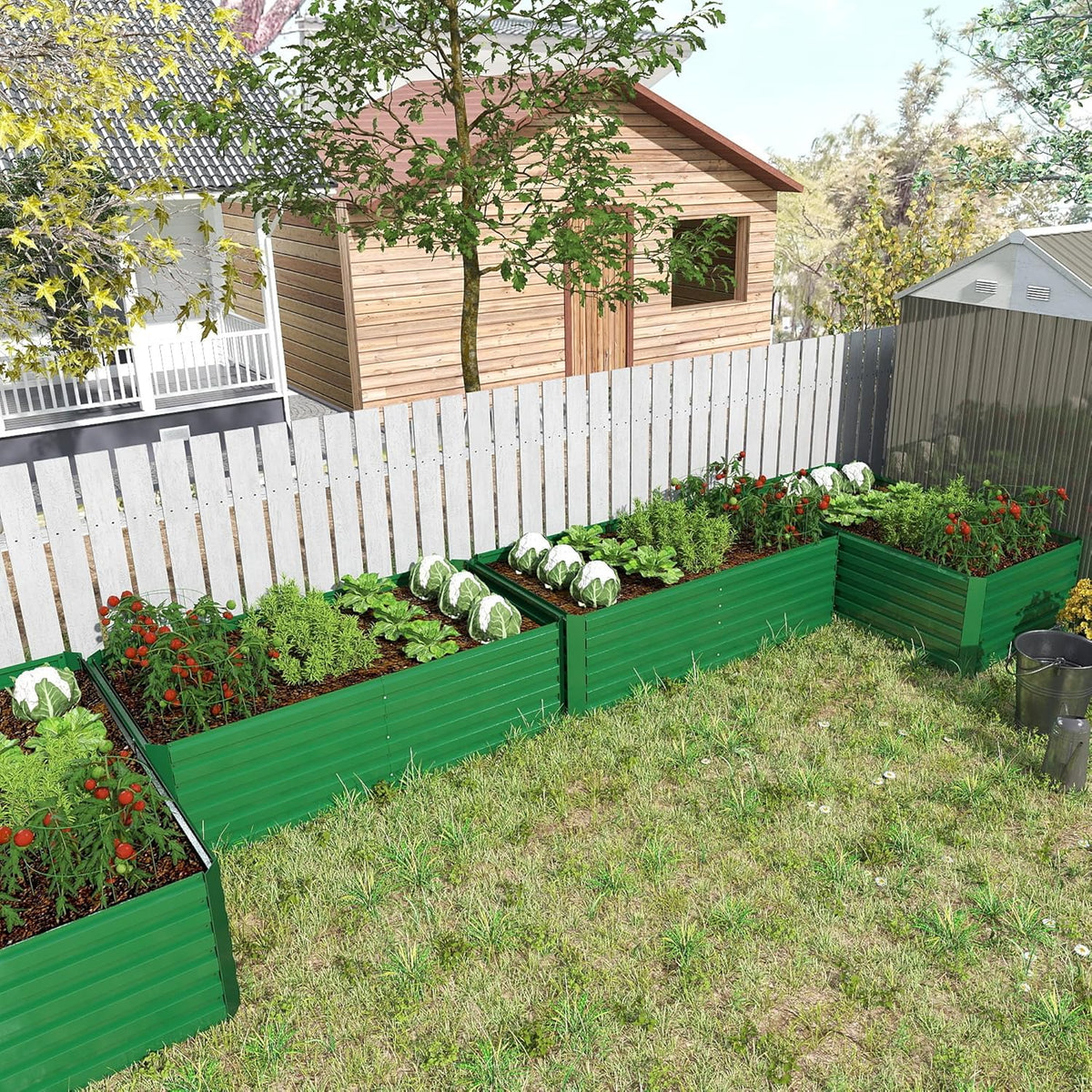 6x3x2 ft Raised Garden Bed, Large Metal Planter Raised Beds, Planters for Outdoor Plants for