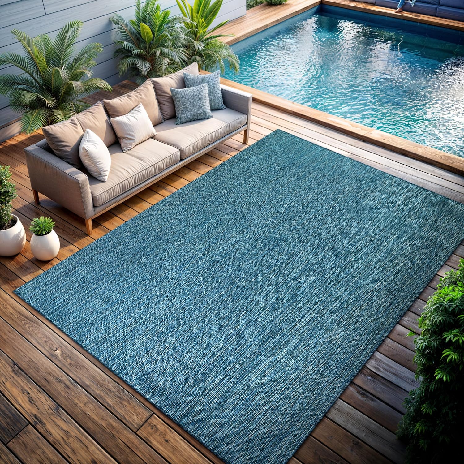 CAMILSON Outdoor Rug 9x12 Modern Area Rugs for Large Indoor and Outdoor Patios and Porches