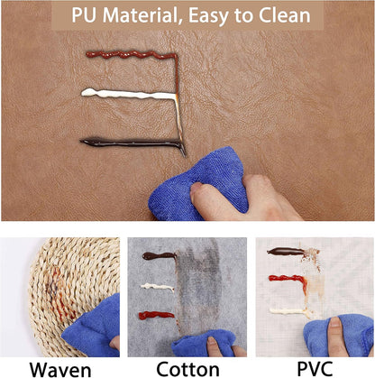 Set of 8 Faux Leather Placemats, PU Table Mats, Waterproof, Stain Resistant, Heat Resistant