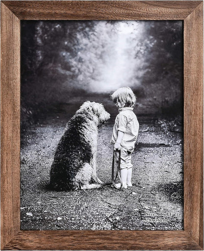 Yaetm-11x14 Picture Frame, Natural Solid Wood Photo Frame Display for Wall Mounting, High