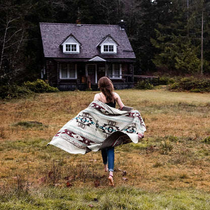 Inca Aztec Throw, Queen, King Blanket | Southwest Indian Navajo Boho Style | Native Cover for