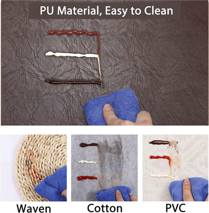 Set of 6 Faux Leather Placemats, PU Table Mats, Waterproof, Stain Resistant, Heat Resistant