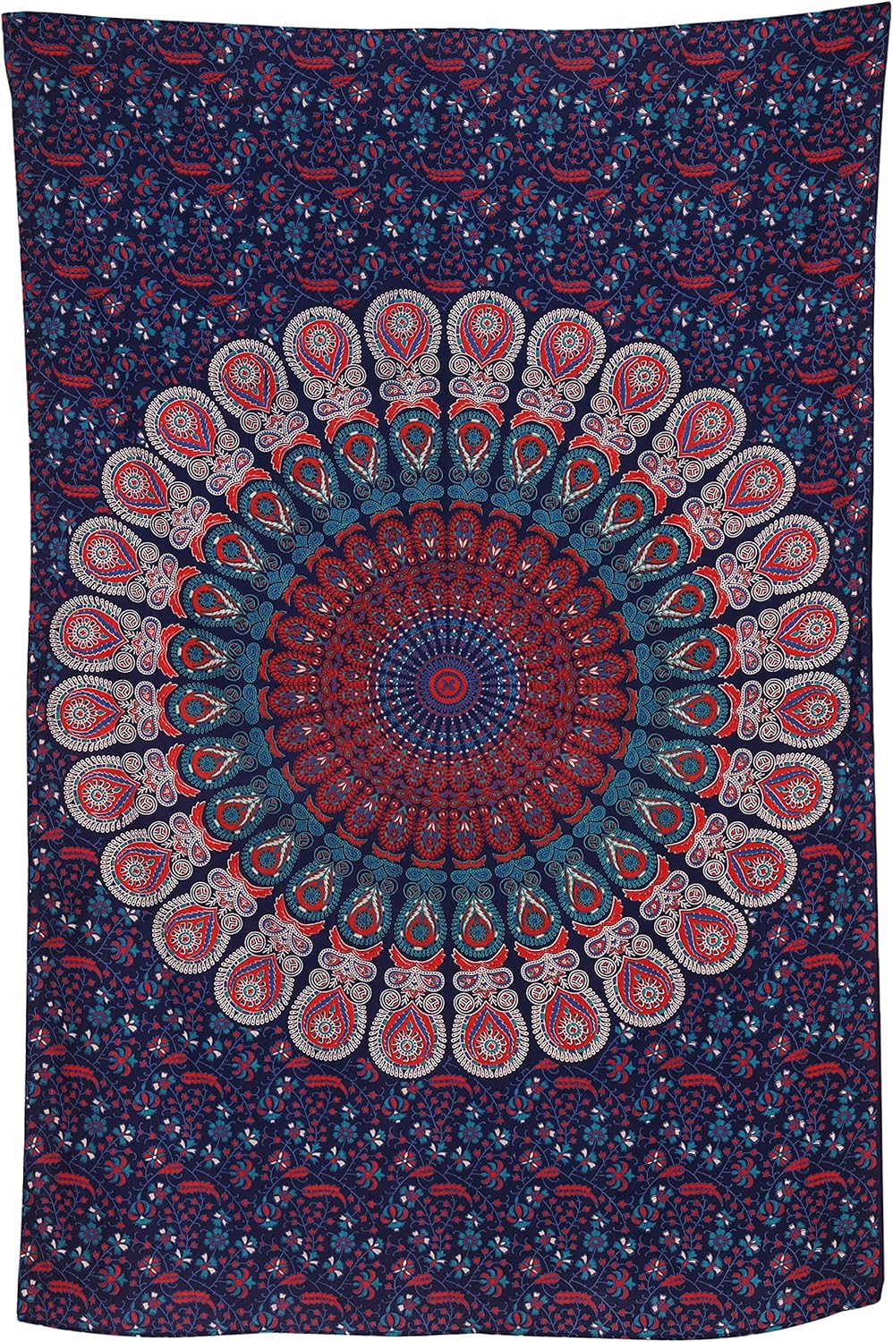 Bless International Handmade Indian hippie Bohemian Psychedelic Peacock Mandala Wall hanging
