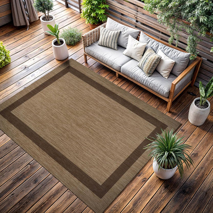 CAMILSON Outdoor Rug 10x14 - Large Modern Outside Rugs for Patios Porches Waterproof Durable