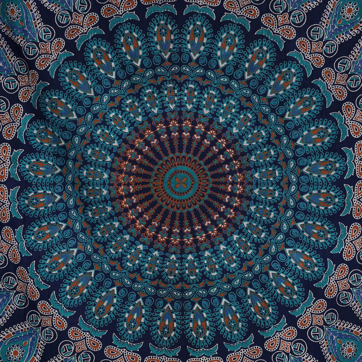 Bless International Handmade Indian hippie Bohemian Psychedelic Peacock Mandala Wall hanging