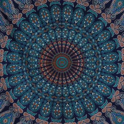 Bless International Handmade Indian hippie Bohemian Psychedelic Peacock Mandala Wall hanging