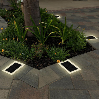 LUMENGY Solar Paver Light 4×8 inch, 2700K, Up to 18 Hours Continuous Lighting, Stainless Steel