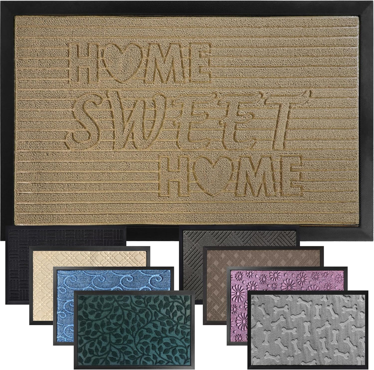 GORILLA GRIP 100% Waterproof All-Season WeatherMax Doormat 35x23, US Designed Natural Rubber, Stain