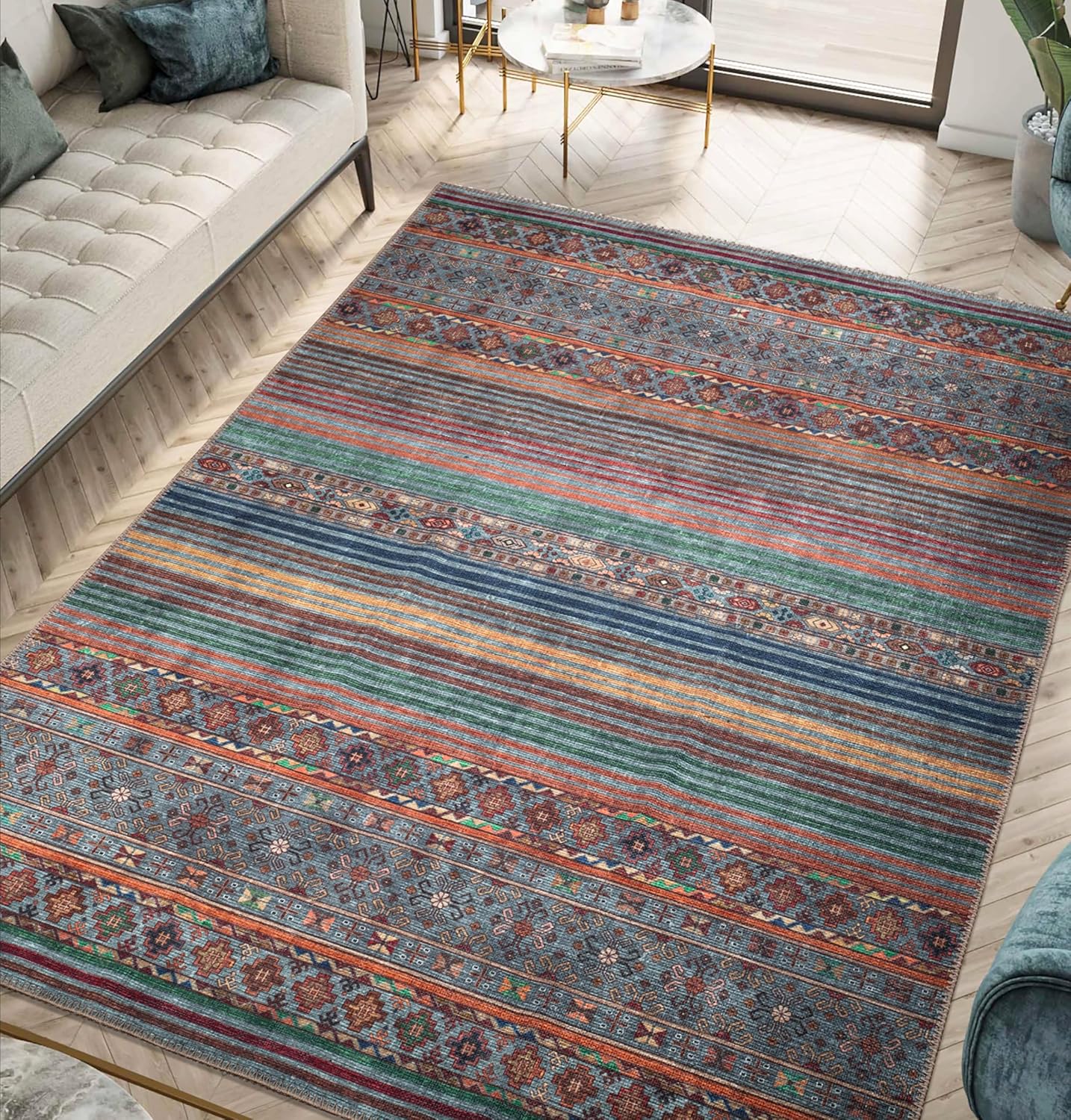 Keen Home Design 3x5 Rug - Machine Washable Entry Rug with Non-Slip Backing, Ideal for Enteryway