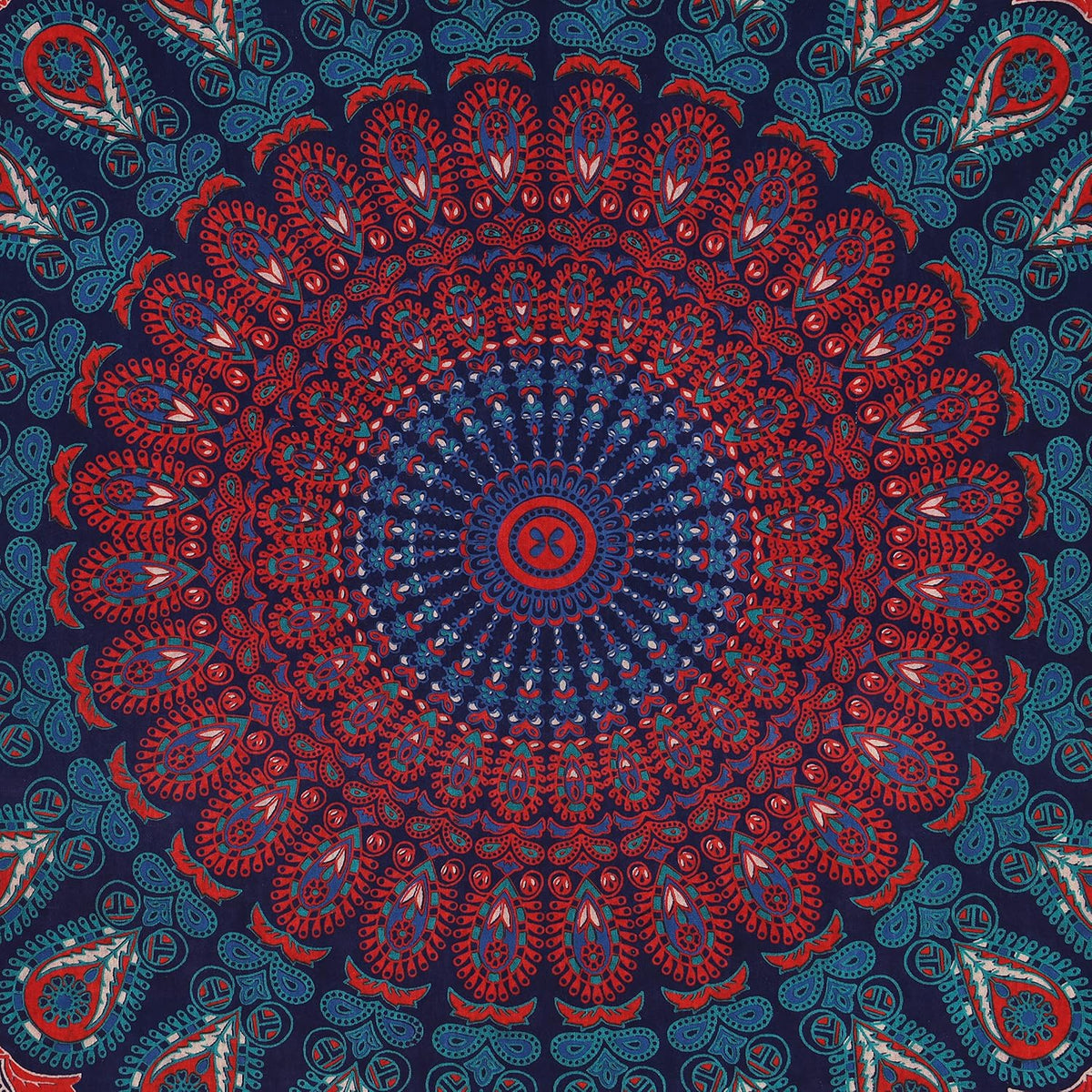 Bless International Handmade Indian hippie Bohemian Psychedelic Peacock Mandala Wall hanging