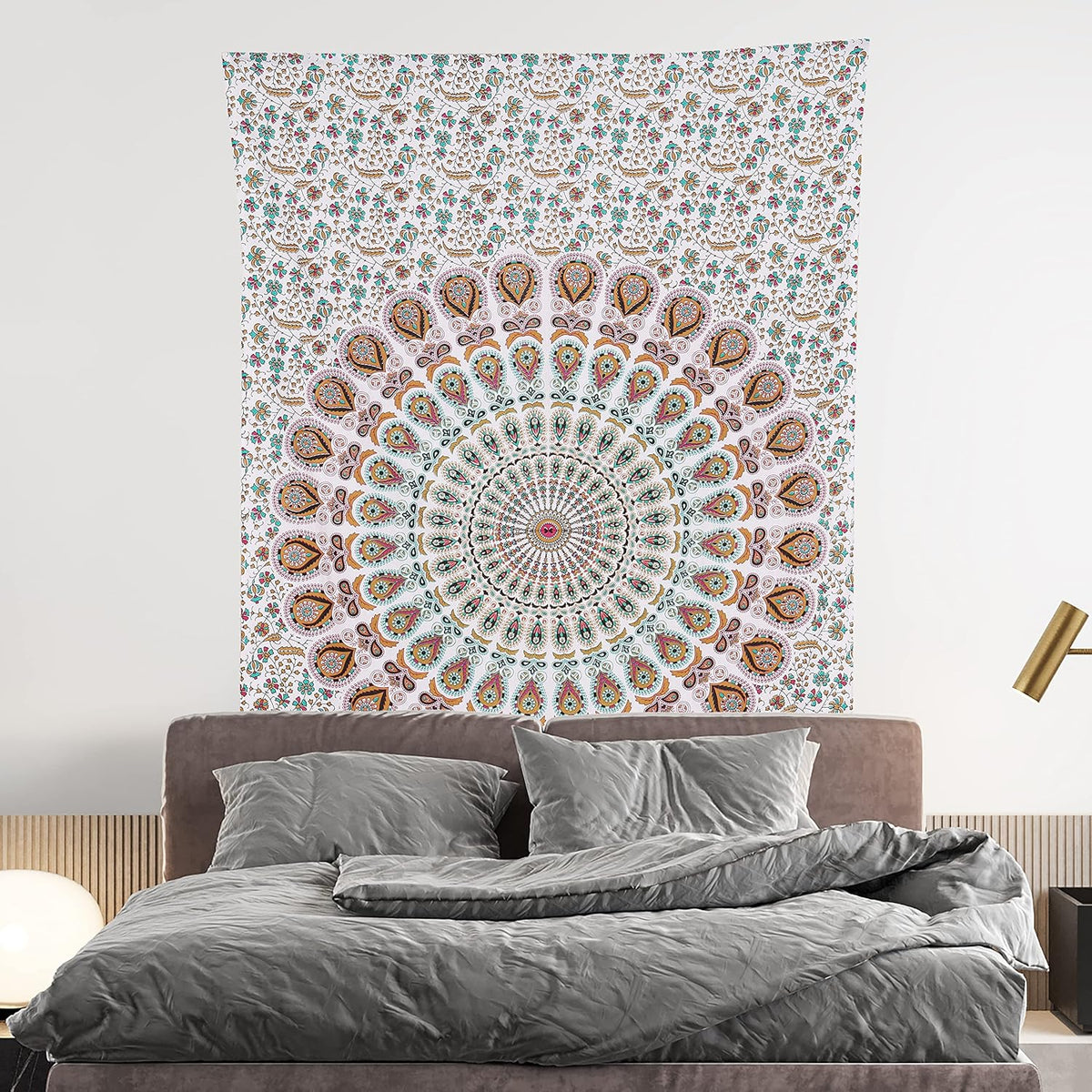 Bless International Handmade Indian hippie Bohemian Psychedelic Peacock Mandala Wall hanging