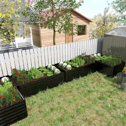 8x4x2 ft Raised Garden Bed, Large Metal Planter Raised Beds, Planters for Outdoor Plants for