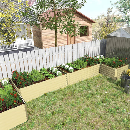 8x4x2 ft Outdoor Raised Garden Bed, Large Metal Planter Raised Beds, Planters for Outdoor Plants