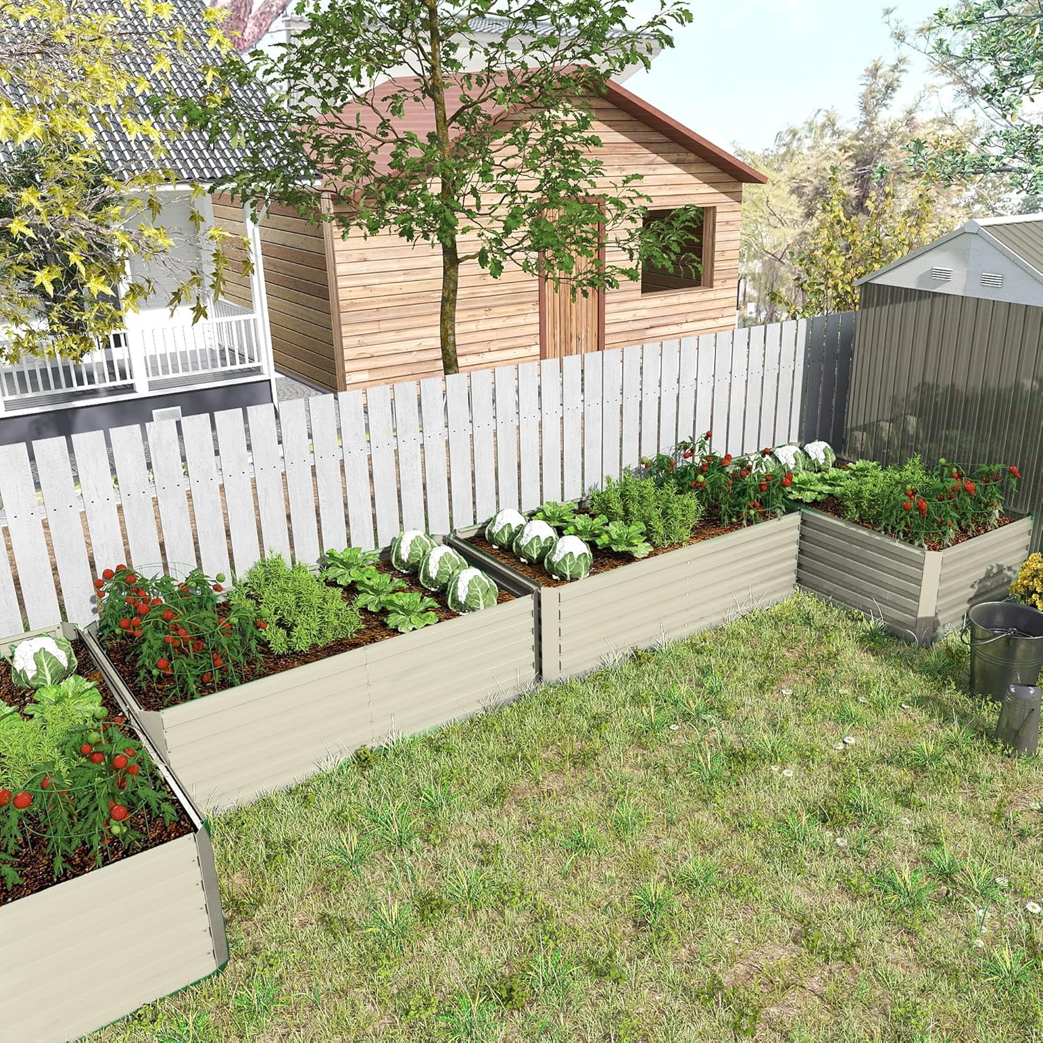 6x3x2 ft Raised Garden Bed, Large Metal Planter Raised Beds, Planters for Outdoor Plants for