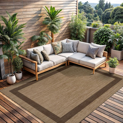 CAMILSON Outdoor Rug 6x9 - Modern Outside Rugs for Patios Porches Waterproof Durable Washable