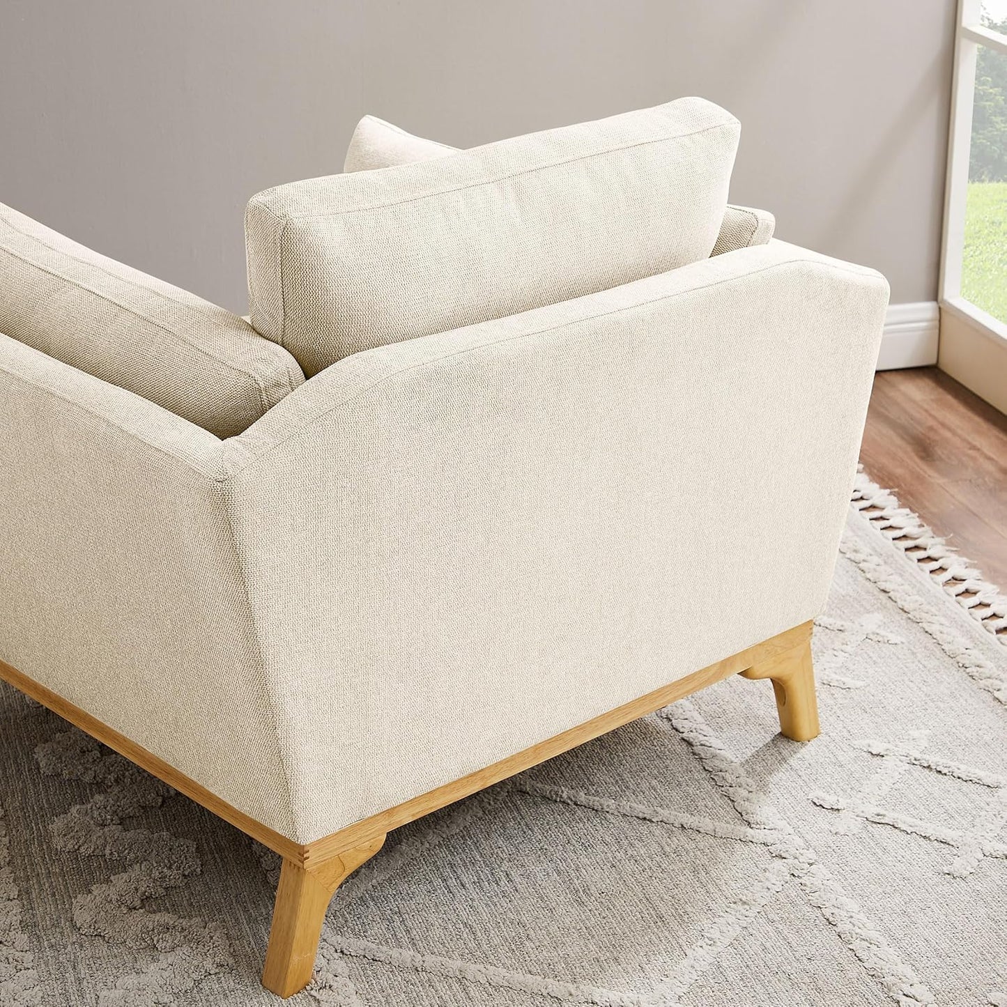 Large-Sized Accent Chair, Thick Cushion Bedroom Reading Chair, Comfortable Living Room Single Sofa，