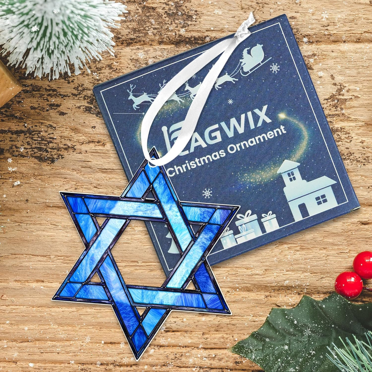 FLAGWIX Hanukkah Gifts for Women Men - Acrylic Christmas Ornaments 2025 - Hanukkah Ornaments for