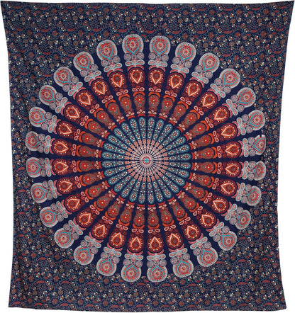 Bless International Handmade Indian hippie Bohemian Psychedelic Peacock Mandala Wall hanging