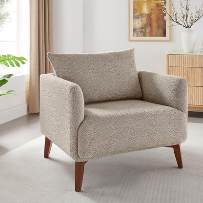 Oversized Accent Chair Modern Boucle Armchair for Living Room- 37" Wide Accent Chair with Solid