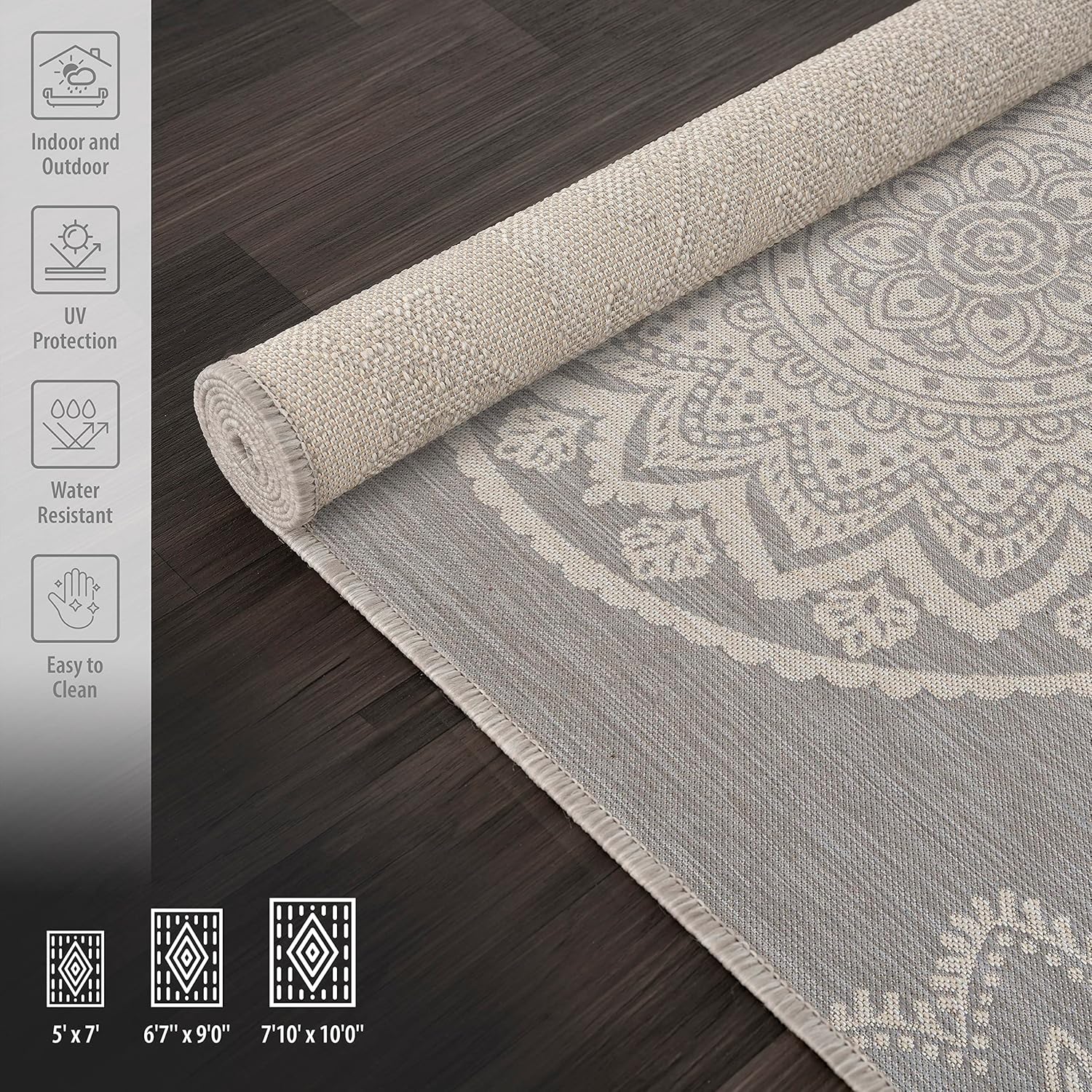 CAMILSON Outdoor Rug 6x9 Modern Area Rugs for Indoor and Outdoor Patios and Porches - Waterproof