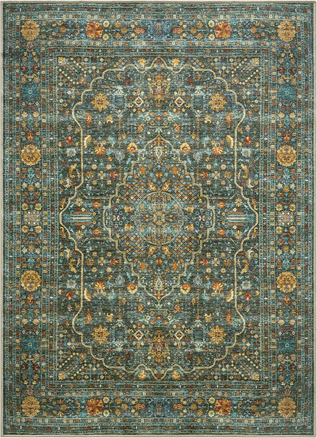 Keen Home Design 9x12 Rug - Machine Washable Area Rug with Non-Slip Backing, Ideal for Living Room