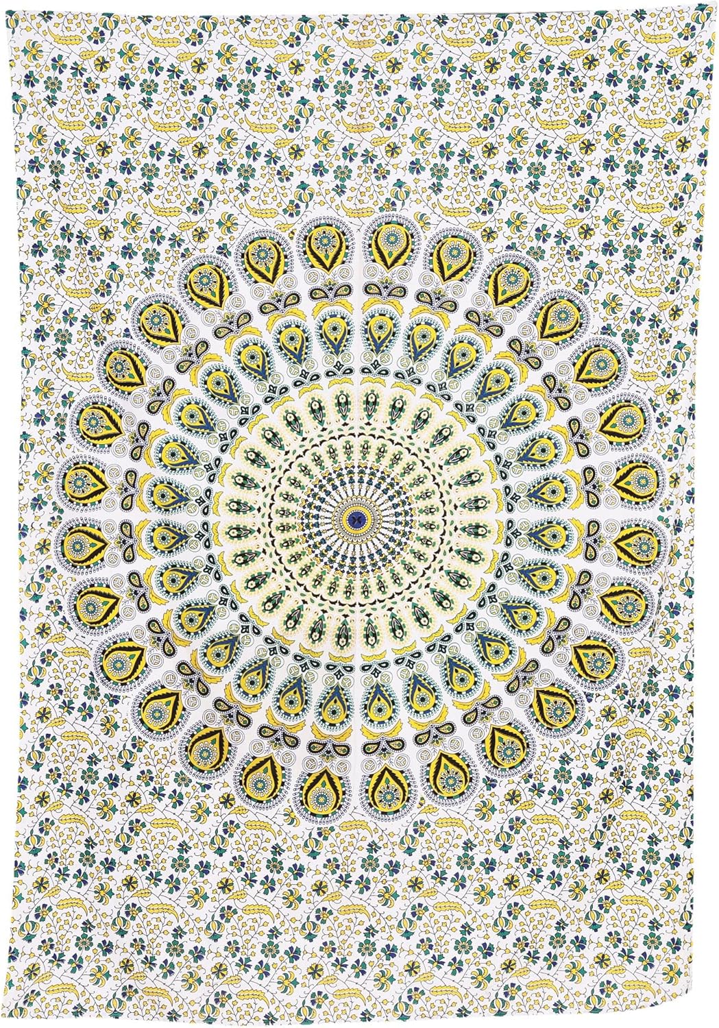 Bless International Handmade Indian hippie Bohemian Psychedelic Peacock Mandala Wall hanging