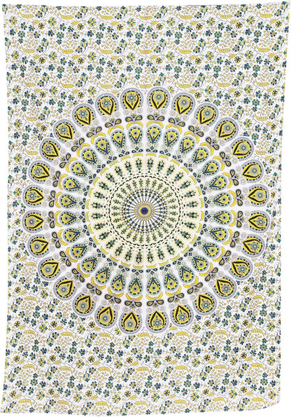 Bless International Handmade Indian hippie Bohemian Psychedelic Peacock Mandala Wall hanging