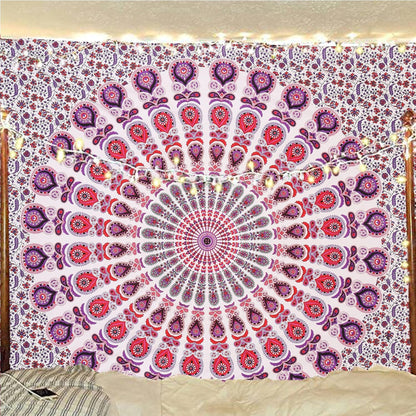 Bless International Handmade Indian hippie Bohemian Psychedelic Peacock Mandala Wall hanging