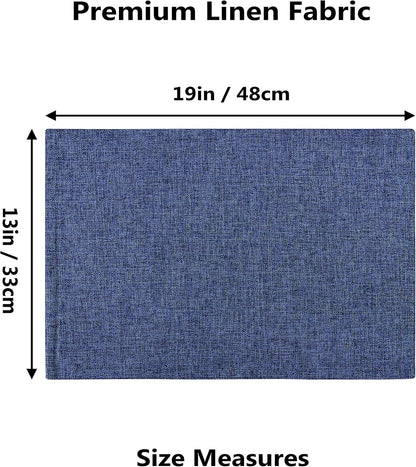 Home Brilliant Set of 8 Placemats Blue Placemats Heat Resistant Dining Table Place Mats Kitchen