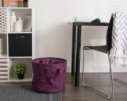 DII Collapsible Variegated Polyester Storage Bin, Medium, Eggplant