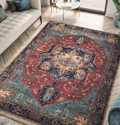 Keen Home Design 9x12 Rug - Machine Washable Area Rug with Non-Slip Backing, Ideal for Living Room