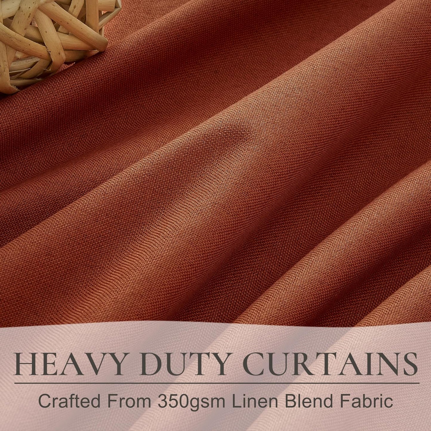 Fall Burnt Orange Curtains Pinch Pleated Blackout 84 Inches Long 2 Panels Set,Terracotta Autumn