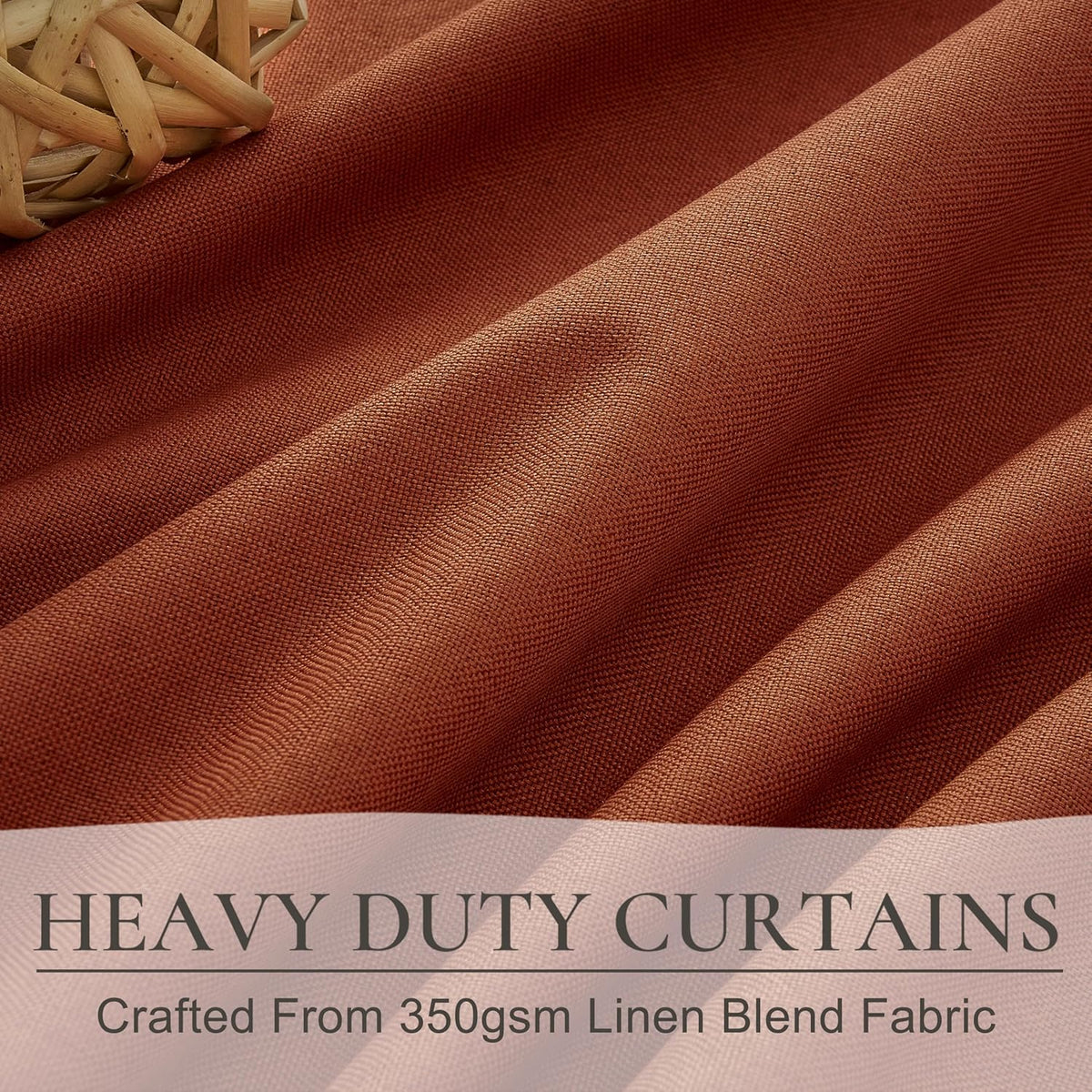 Fall Burnt Orange Pinch Pleated Curtains Blackout 102 Inches Long 2 Panels Set,Terracotta Autumn