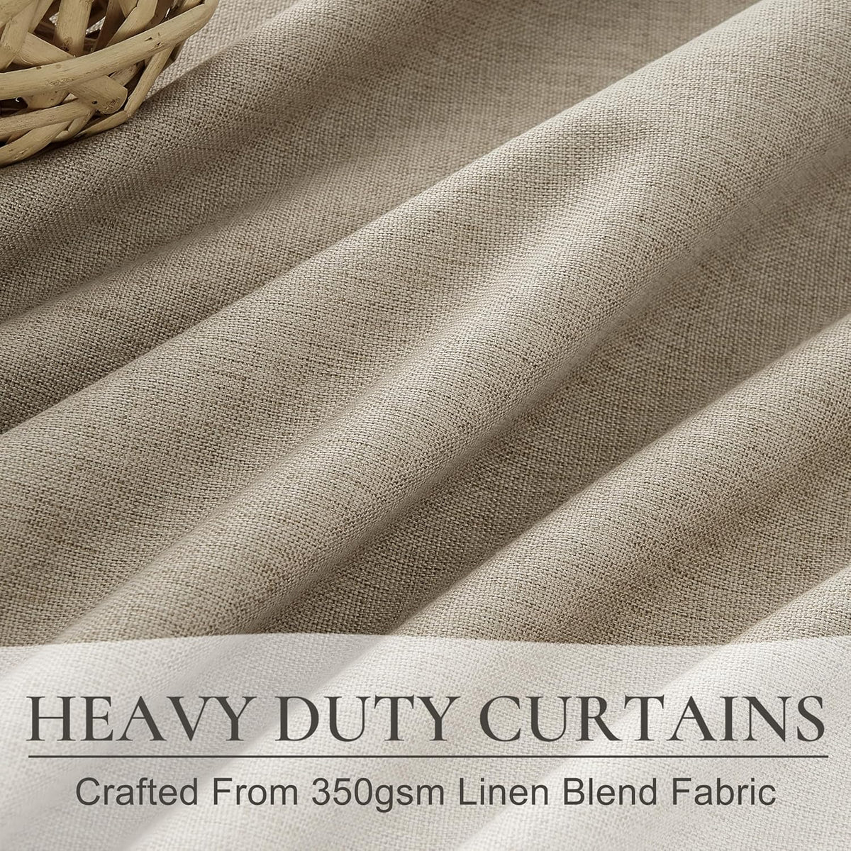 GreyBeige Modern Neutral 90 Inch Pinch Pleated Blackout Sliding Glass Door Curtains Light and Draft