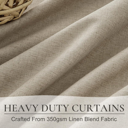 Black Out 96 Inch Long Boho Curtains 2 Panel Set, Farmhouse Curtains for Living Room