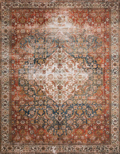 Loloi Layla Collection LAY-05 Ocean/Multi 3'-6" x 5'-6" .13" Thick Accent Rug, Soft, Durable