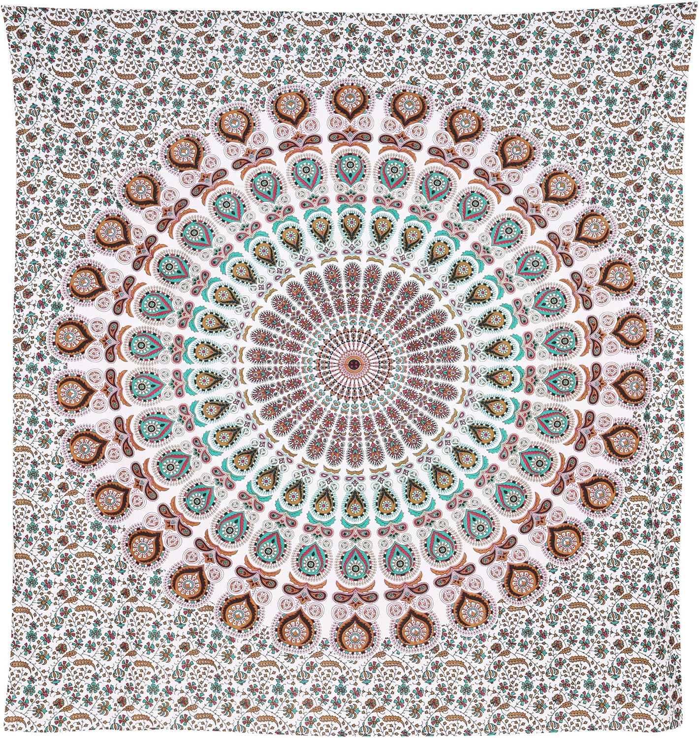 Bless International Handmade Indian hippie Bohemian Psychedelic Peacock Mandala Wall hanging